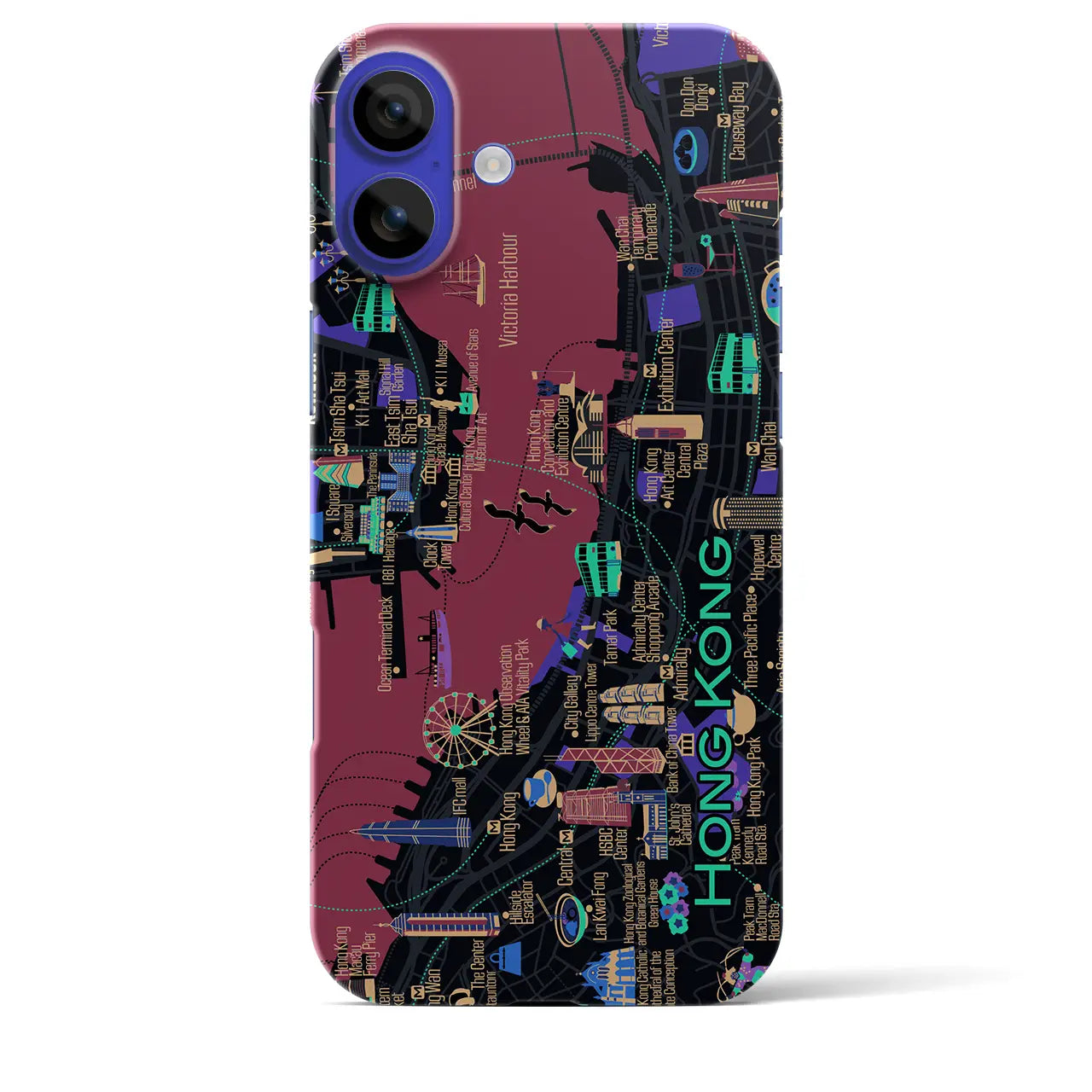 【香港】イラストマップiPhoneケース(バックカバータイプ)
