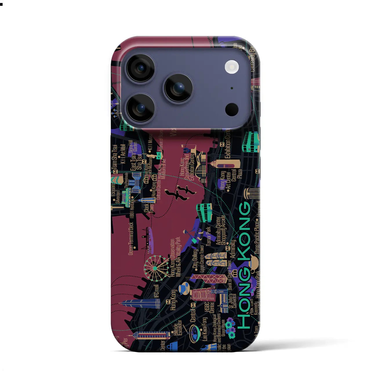 【香港】イラストマップiPhoneケース(バックカバータイプ)