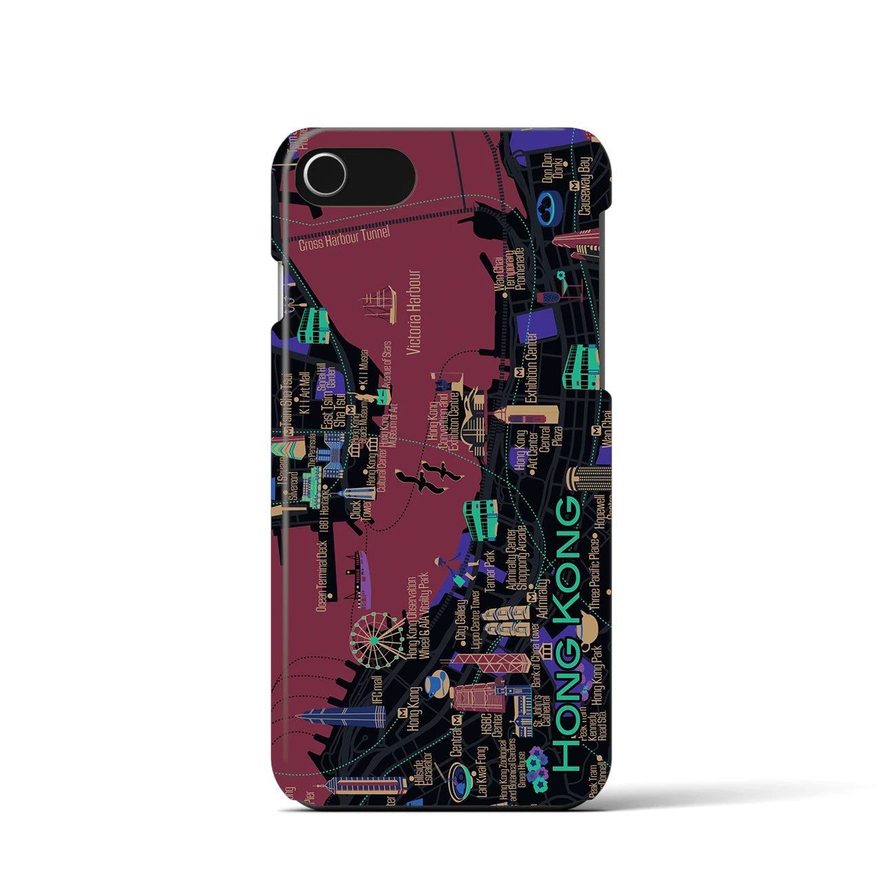 【香港】イラストマップiPhoneケース(バックカバータイプ)