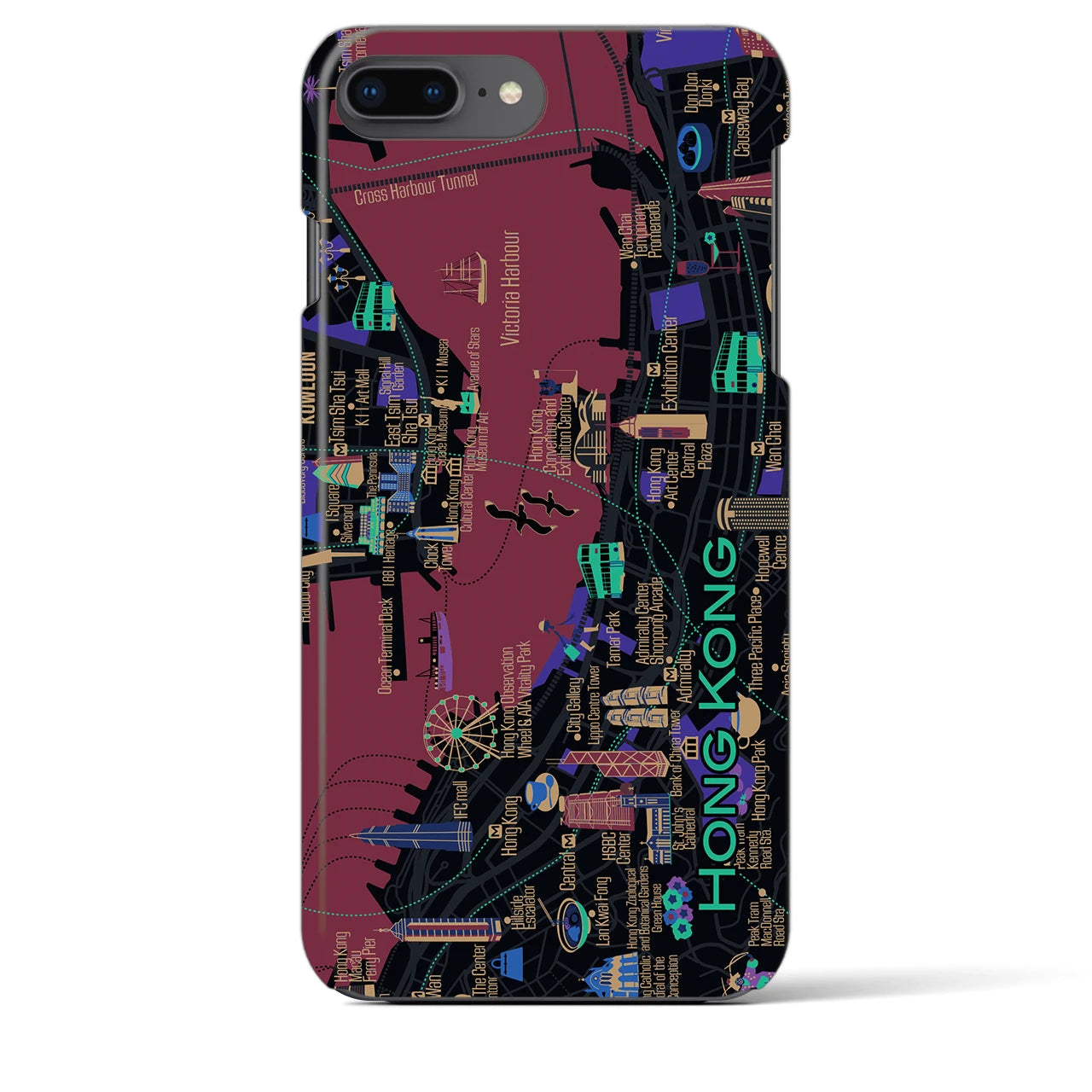 【香港】イラストマップiPhoneケース(バックカバータイプ)