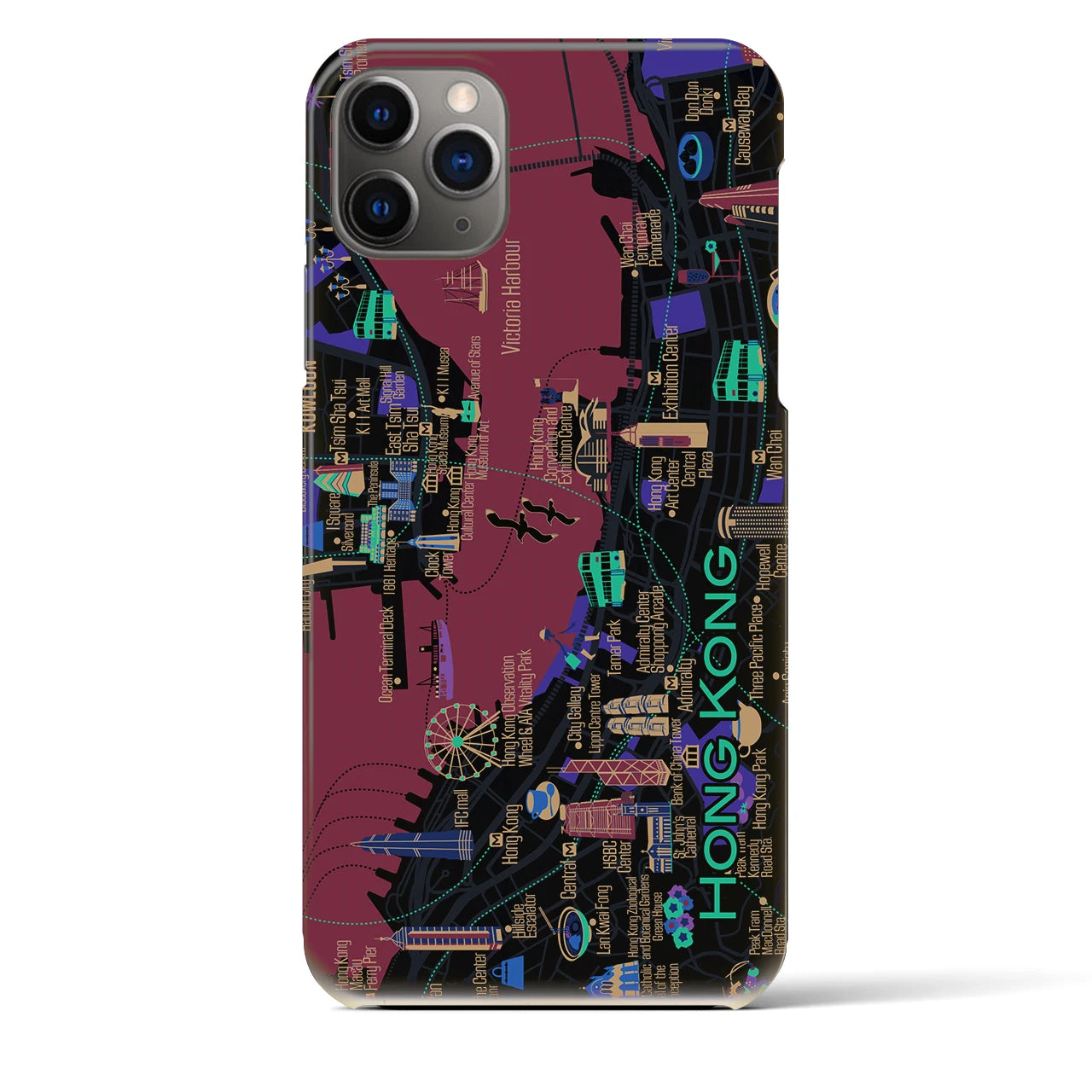 【香港】イラストマップiPhoneケース(バックカバータイプ)