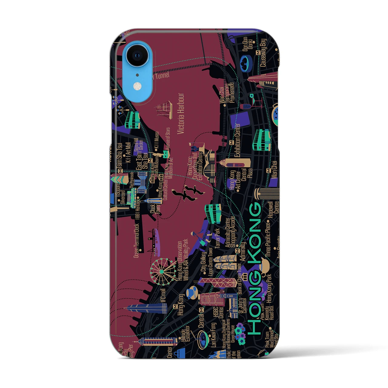 【香港】イラストマップiPhoneケース(バックカバータイプ)
