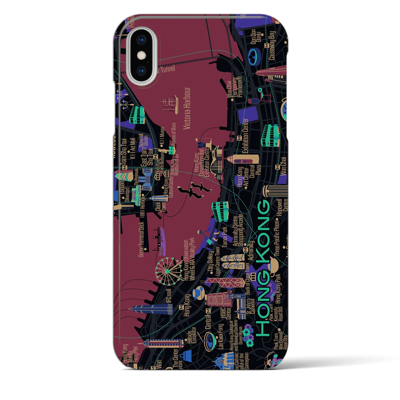 【香港】イラストマップiPhoneケース(バックカバータイプ)