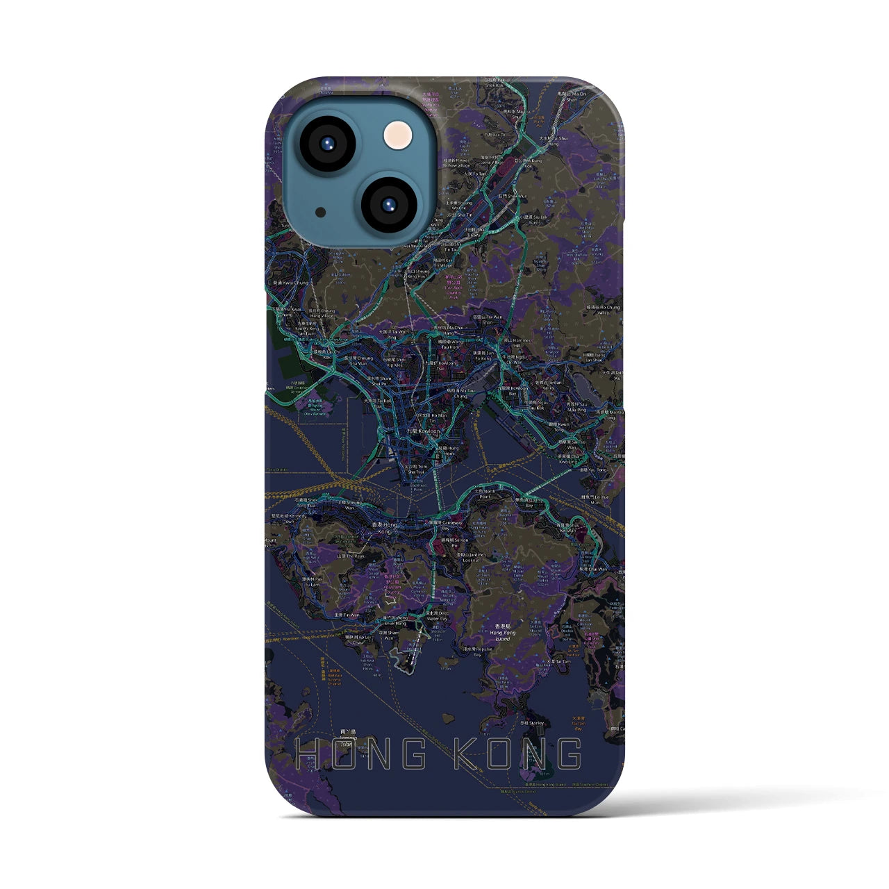 【香港(中華人民共和国)】地図柄iPhoneケース(バックカバータイプ)