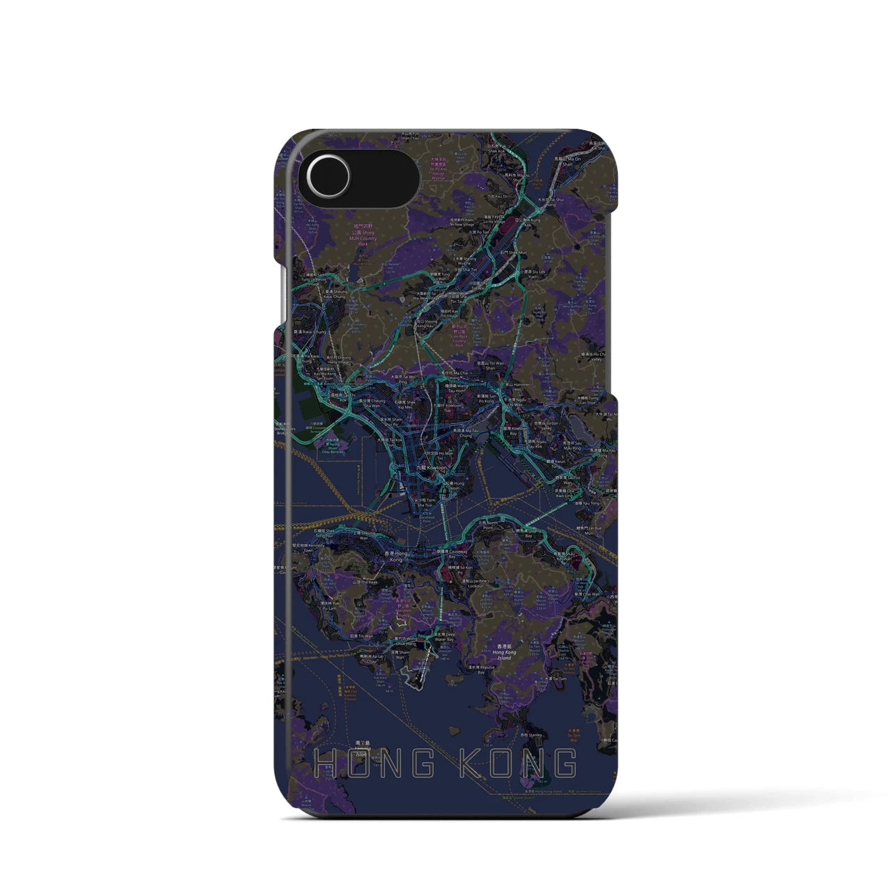 【香港(中華人民共和国)】地図柄iPhoneケース(バックカバータイプ)