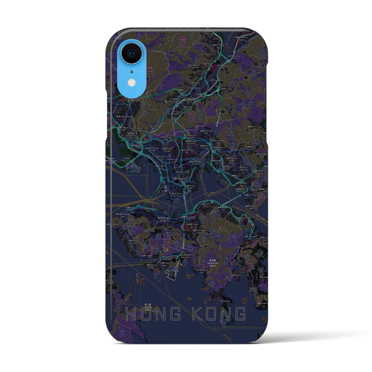 【香港(中華人民共和国)】地図柄iPhoneケース(バックカバータイプ)