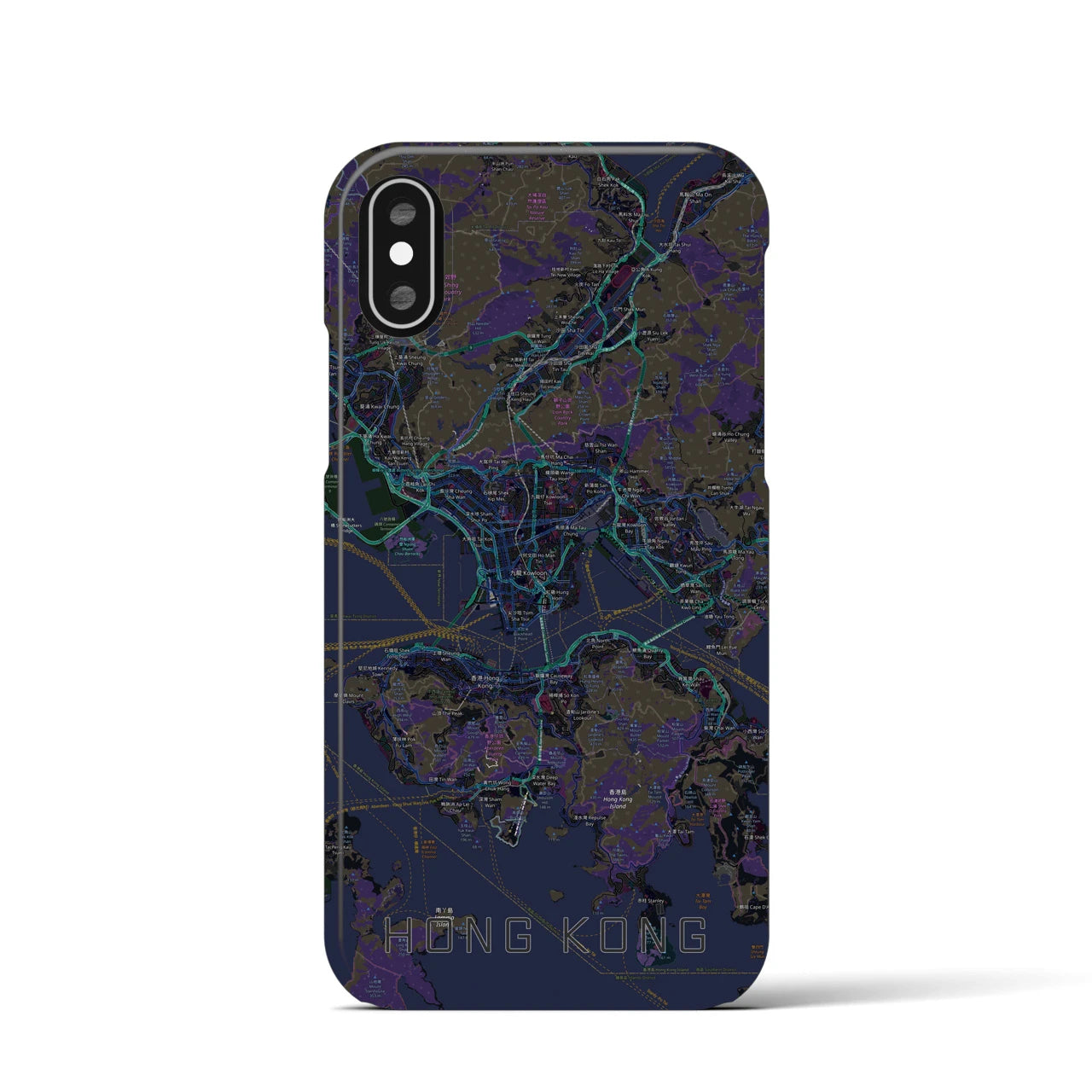 【香港(中華人民共和国)】地図柄iPhoneケース(バックカバータイプ)