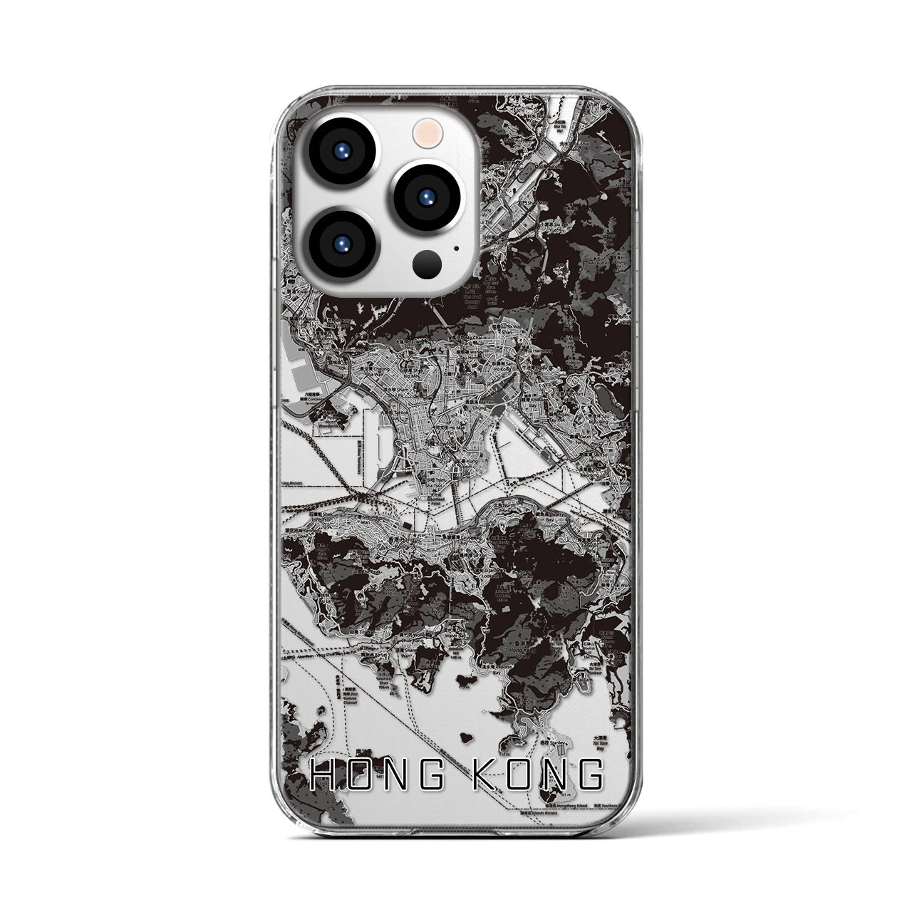 【香港(中華人民共和国)】地図柄iPhoneケース(クリアタイプ)
