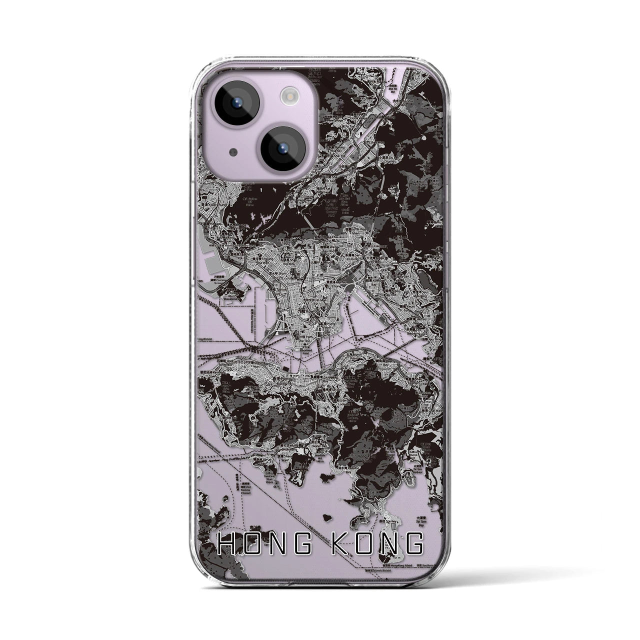 【香港(中華人民共和国)】地図柄iPhoneケース(クリアタイプ)