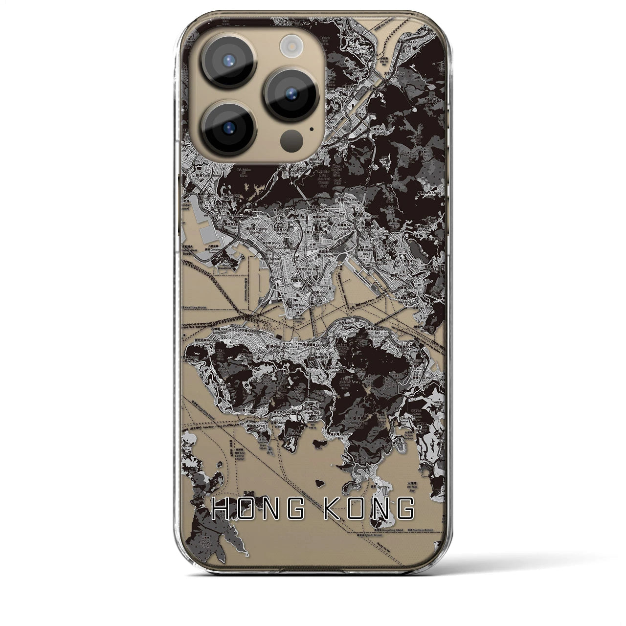 【香港(中華人民共和国)】地図柄iPhoneケース(クリアタイプ)