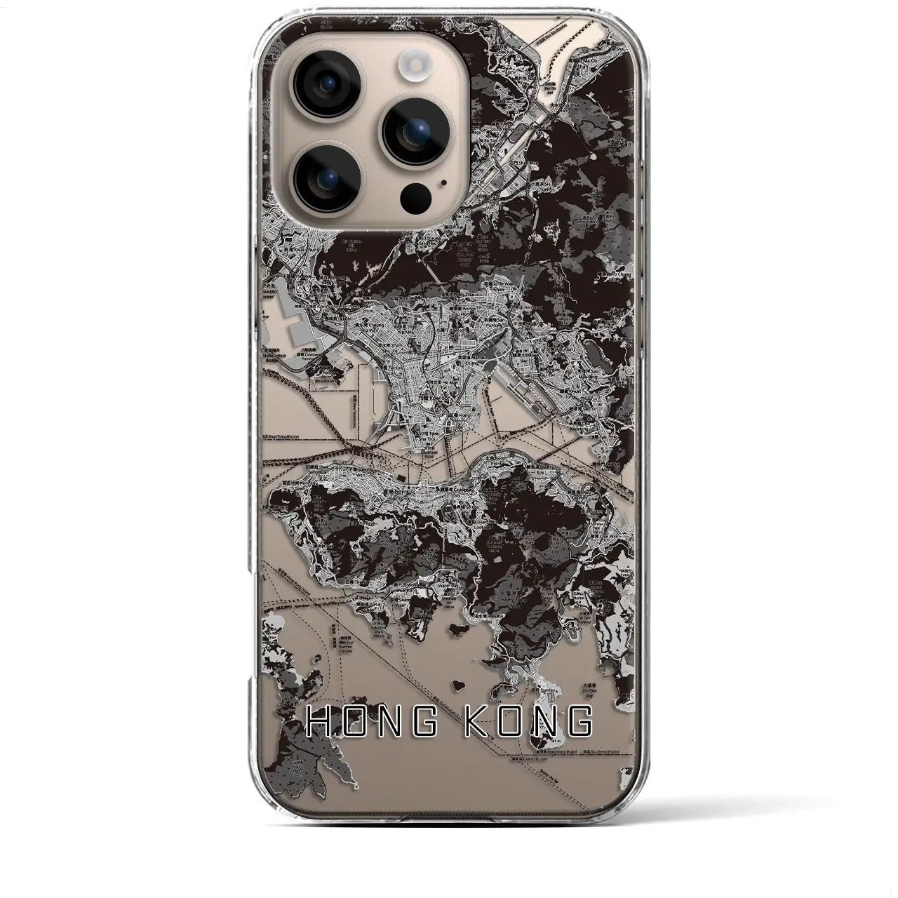 【香港(中華人民共和国)】地図柄iPhoneケース(クリアタイプ)
