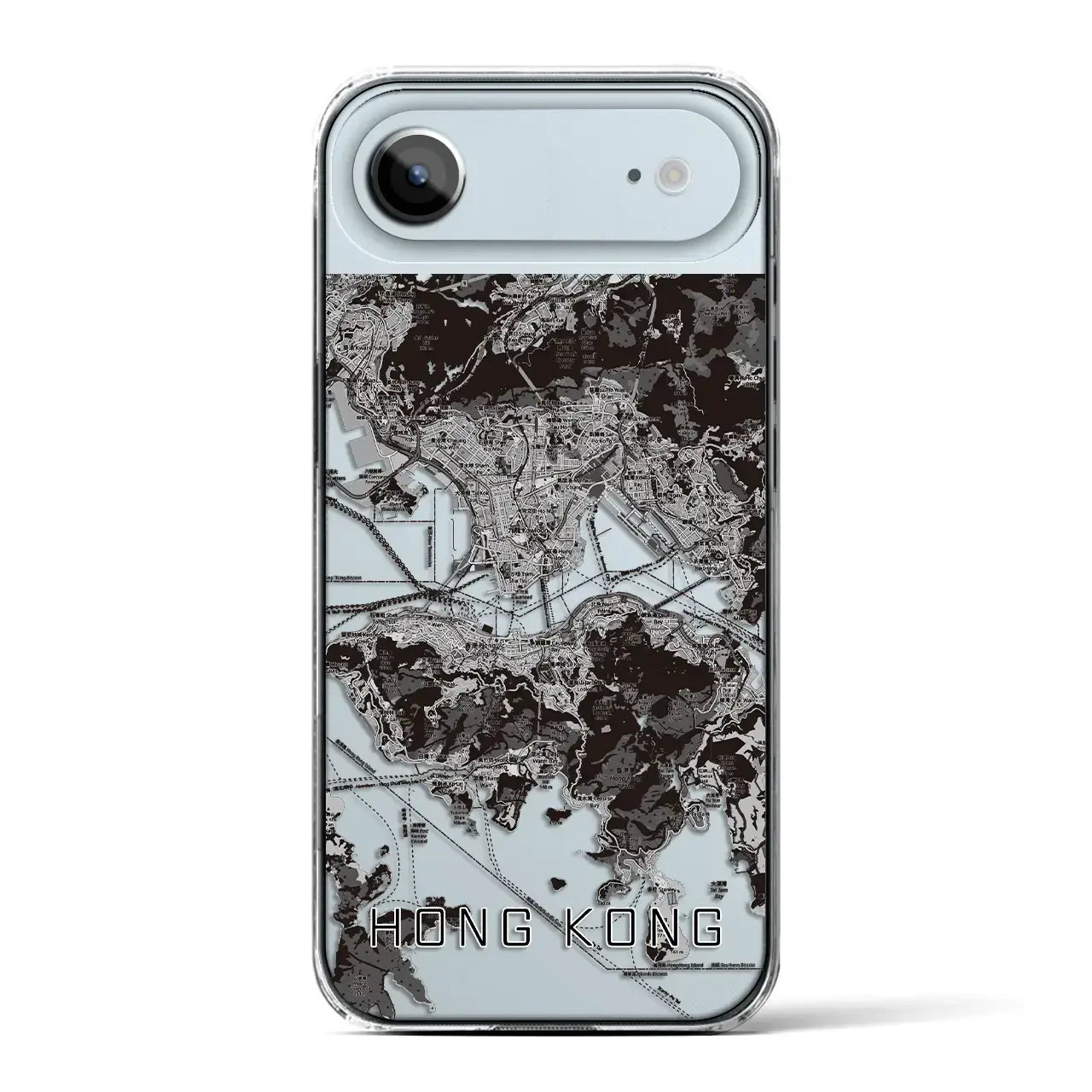 【香港(中華人民共和国)】地図柄iPhoneケース(クリアタイプ)モノトーン・iPhone 17 Pro Max 用