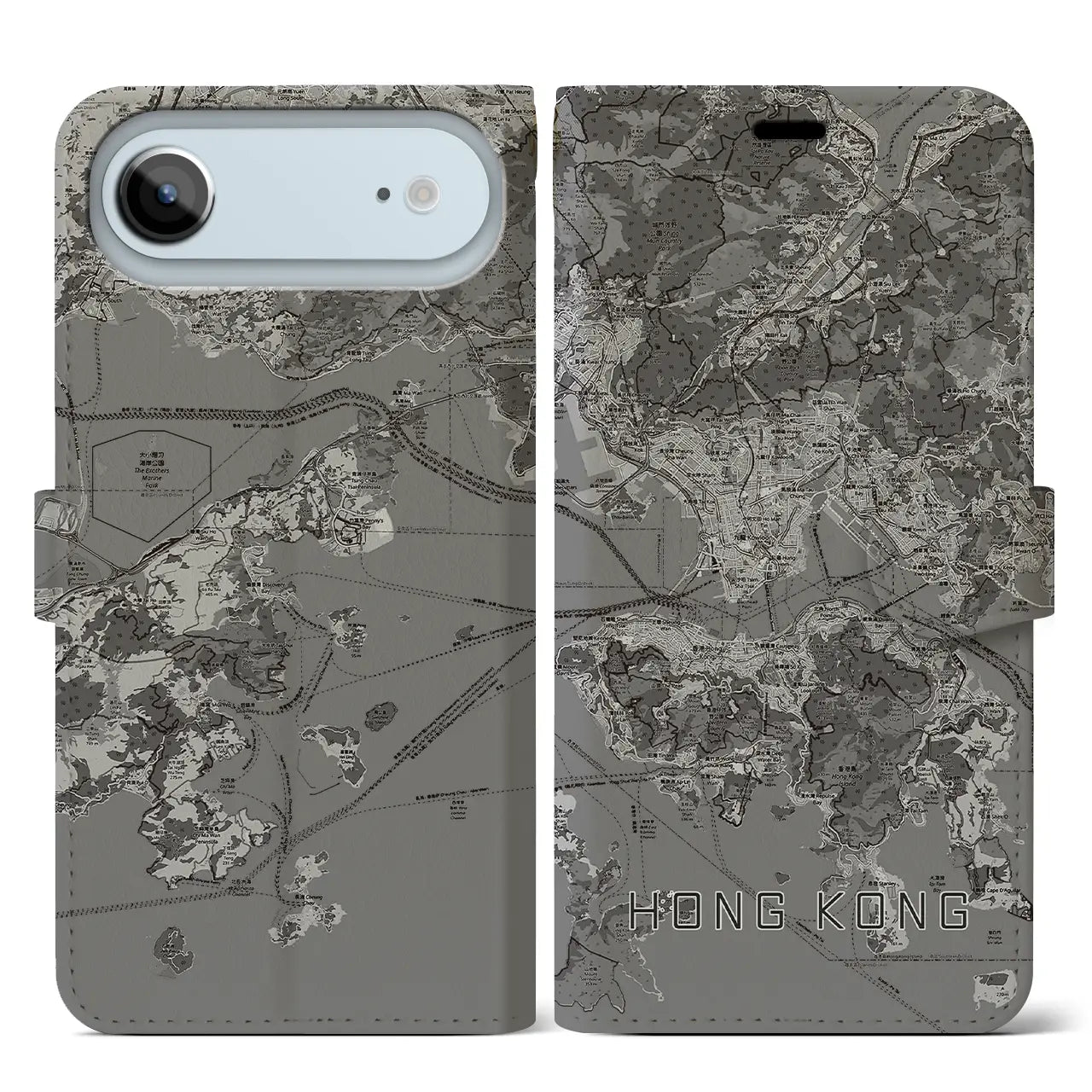【香港(中華人民共和国)】地図柄iPhoneケース(手帳タイプ)