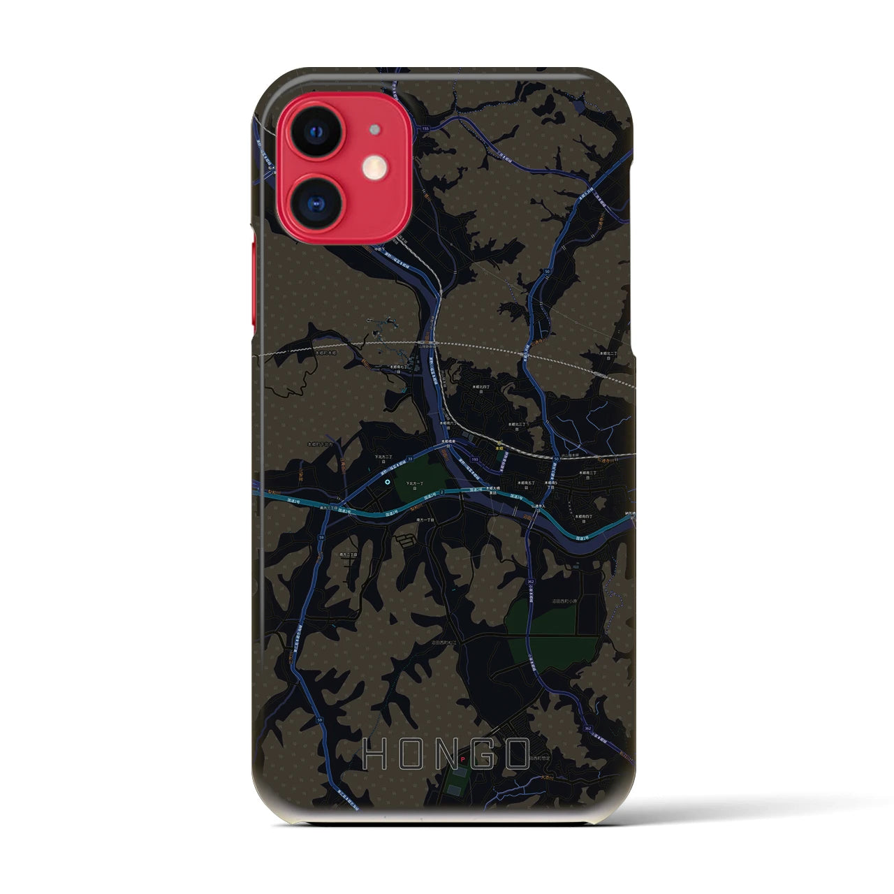 【本郷(広島県)】地図柄iPhoneケース(バックカバータイプ)