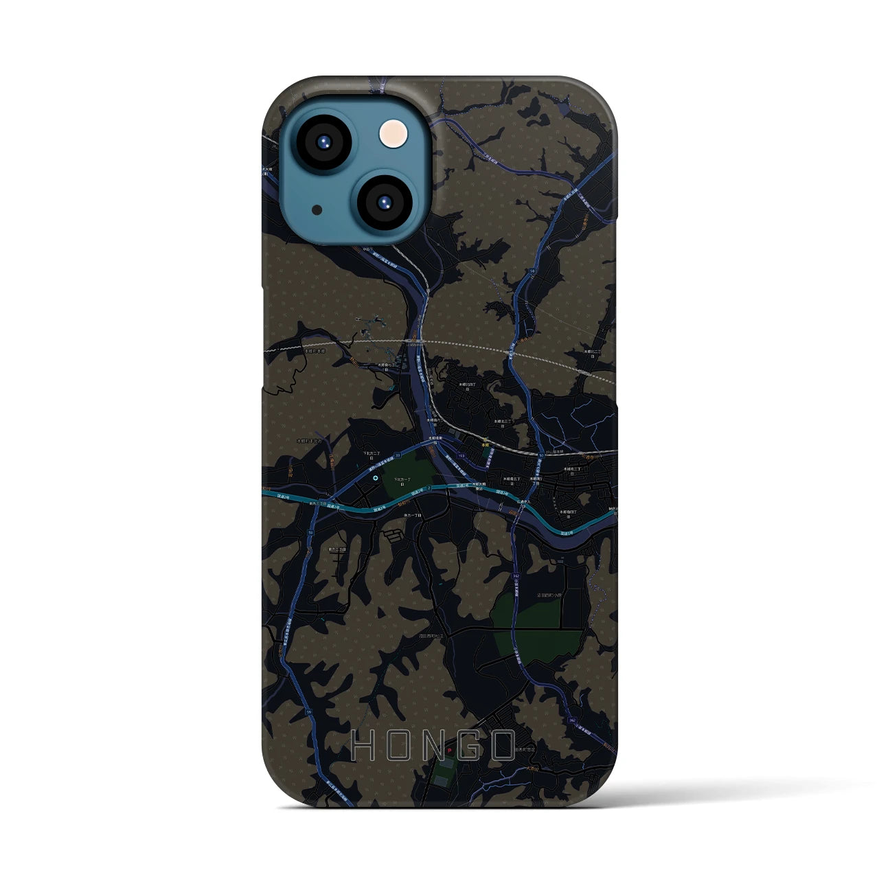 【本郷(広島県)】地図柄iPhoneケース(バックカバータイプ)