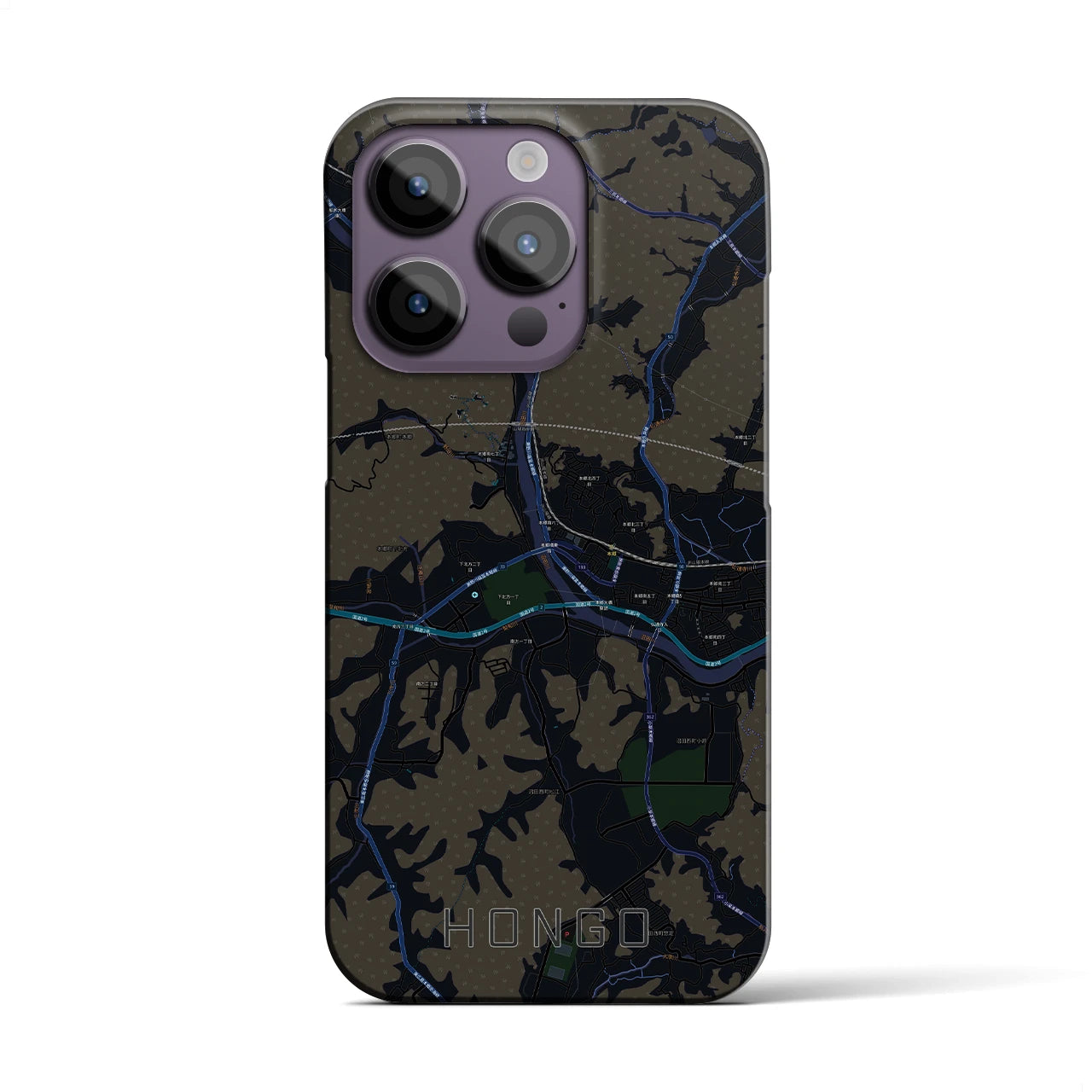 【本郷(広島県)】地図柄iPhoneケース(バックカバータイプ)