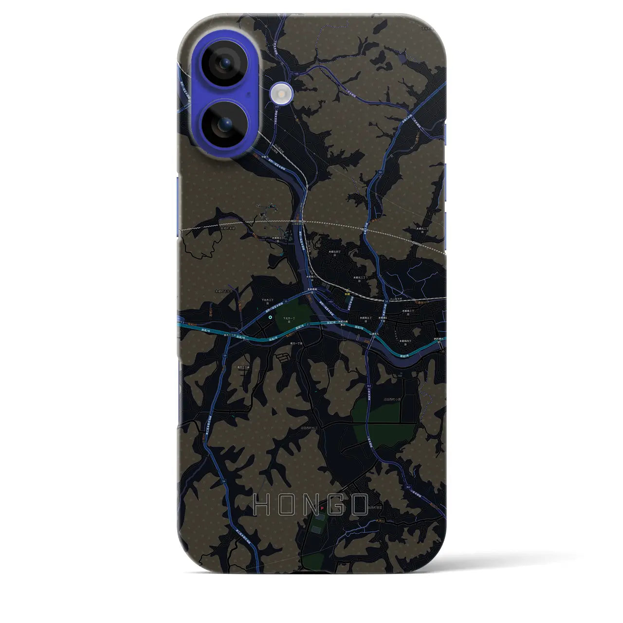 【本郷(広島県)】地図柄iPhoneケース(バックカバータイプ)