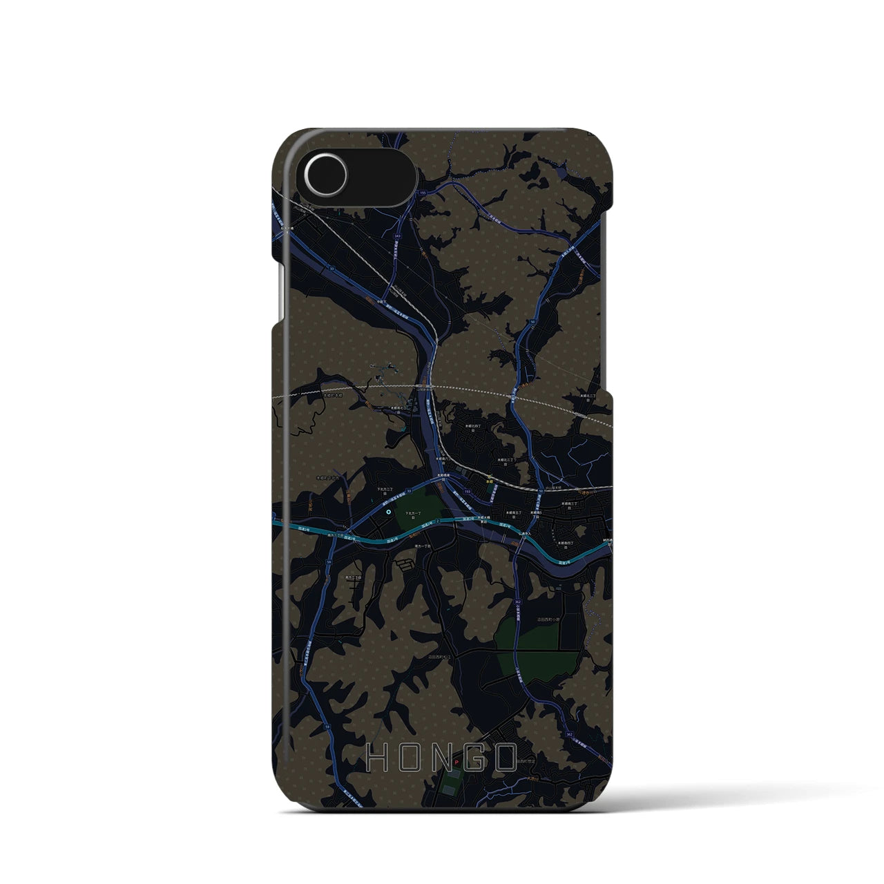 【本郷(広島県)】地図柄iPhoneケース(バックカバータイプ)