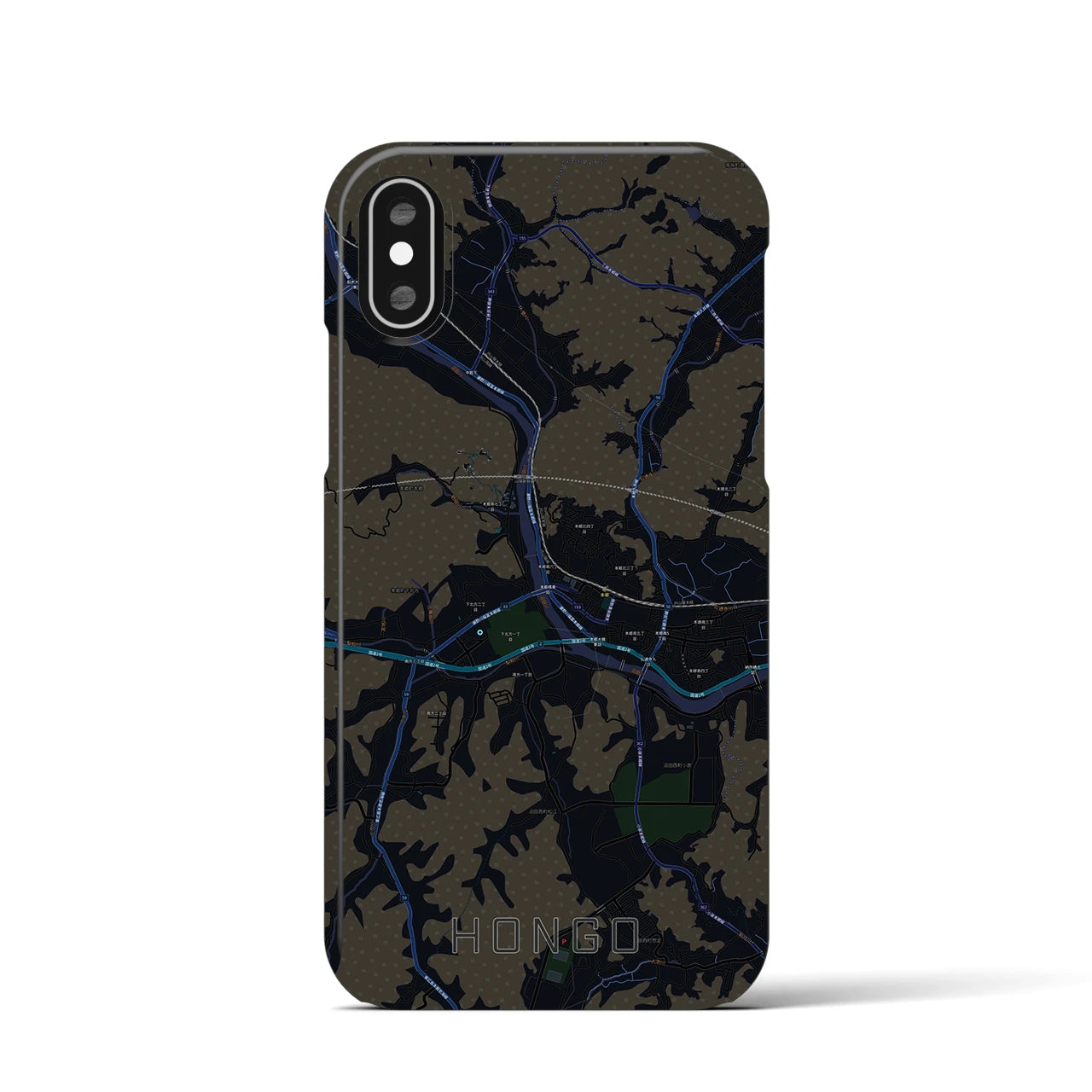 【本郷(広島県)】地図柄iPhoneケース(バックカバータイプ)