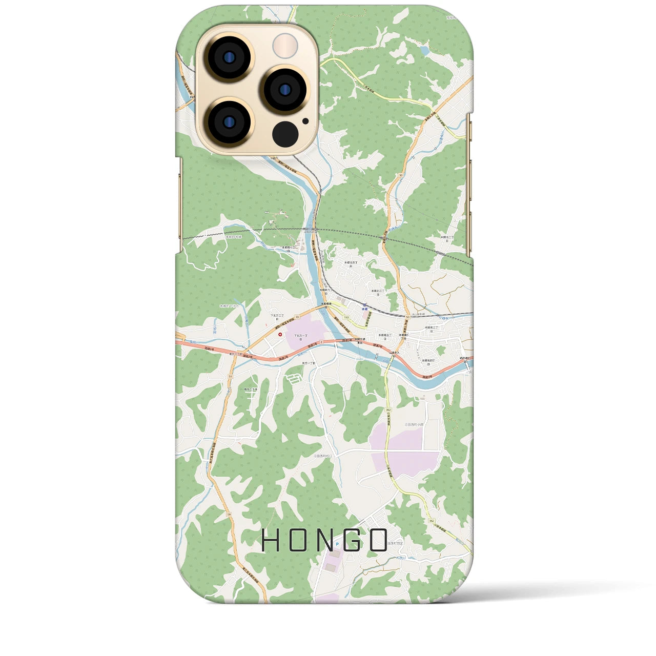 【本郷(広島県)】地図柄iPhoneケース(バックカバータイプ)