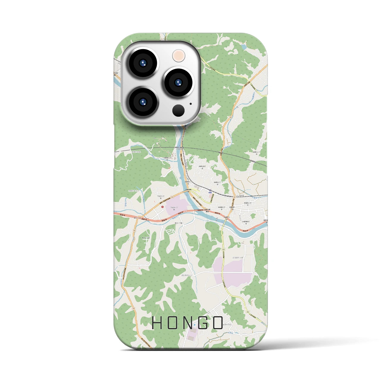 【本郷(広島県)】地図柄iPhoneケース(バックカバータイプ)