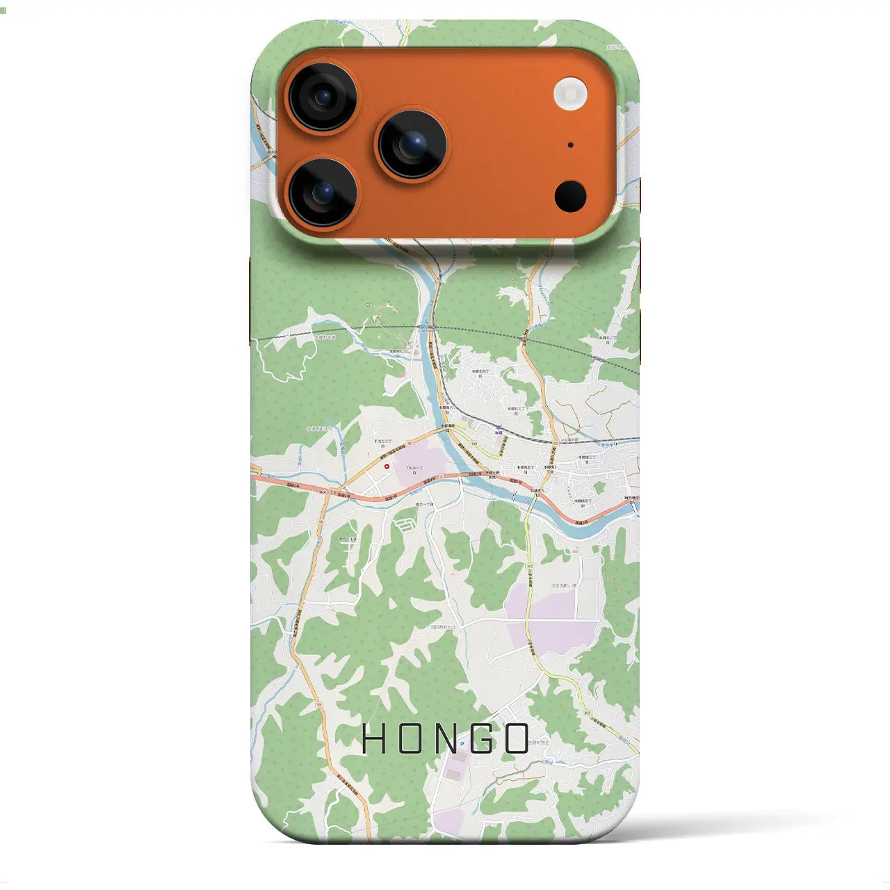 【本郷(広島県)】地図柄iPhoneケース(バックカバータイプ)ナチュラル・iPhone 17 Pro Max 用