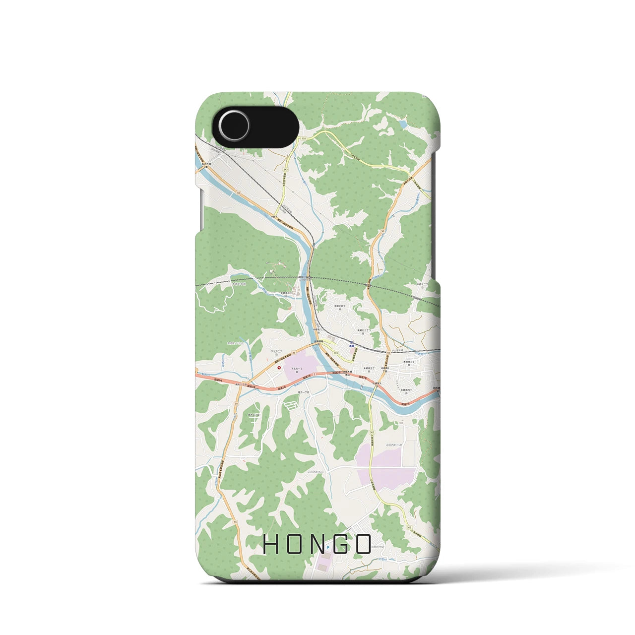 【本郷(広島県)】地図柄iPhoneケース(バックカバータイプ)