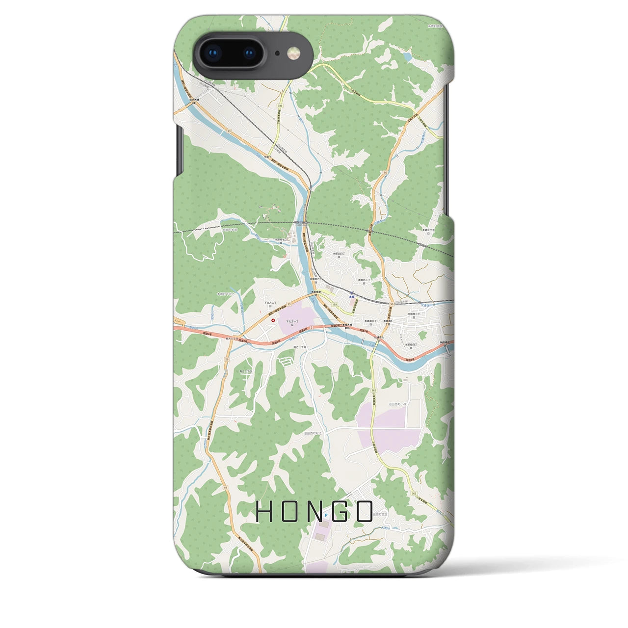 【本郷(広島県)】地図柄iPhoneケース(バックカバータイプ)