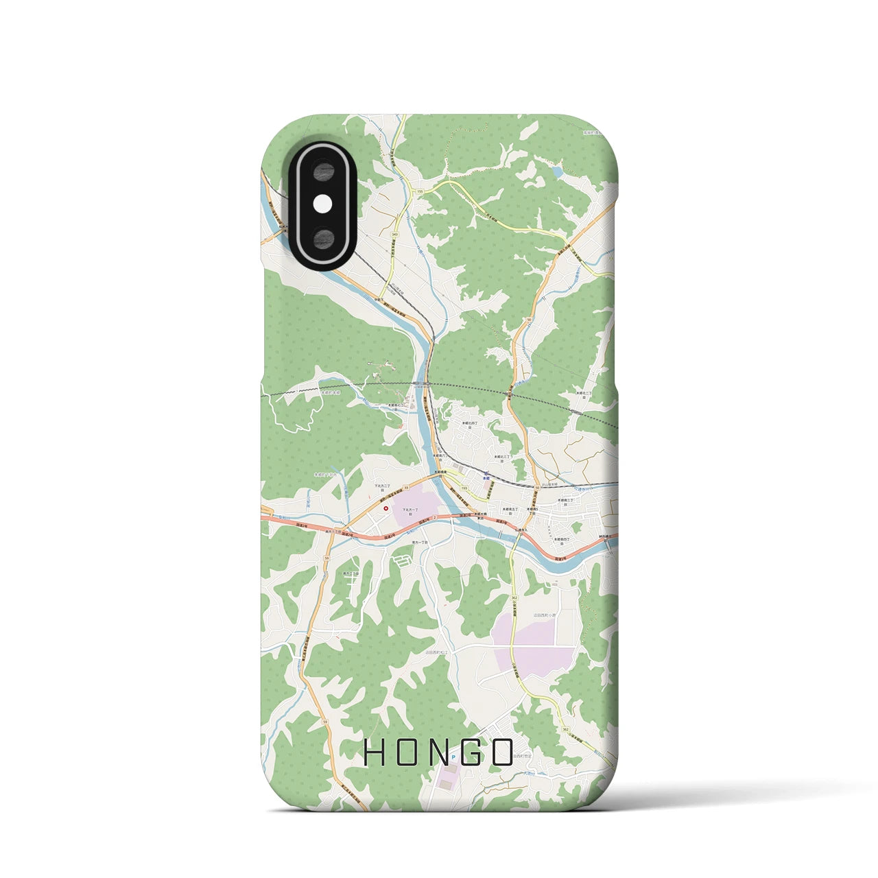 【本郷(広島県)】地図柄iPhoneケース(バックカバータイプ)