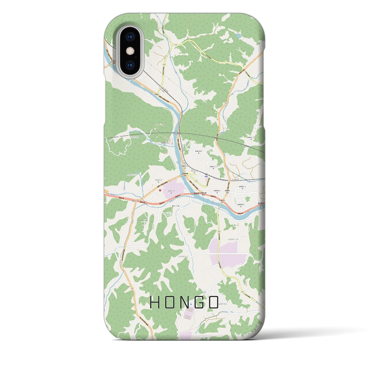 【本郷(広島県)】地図柄iPhoneケース(バックカバータイプ)