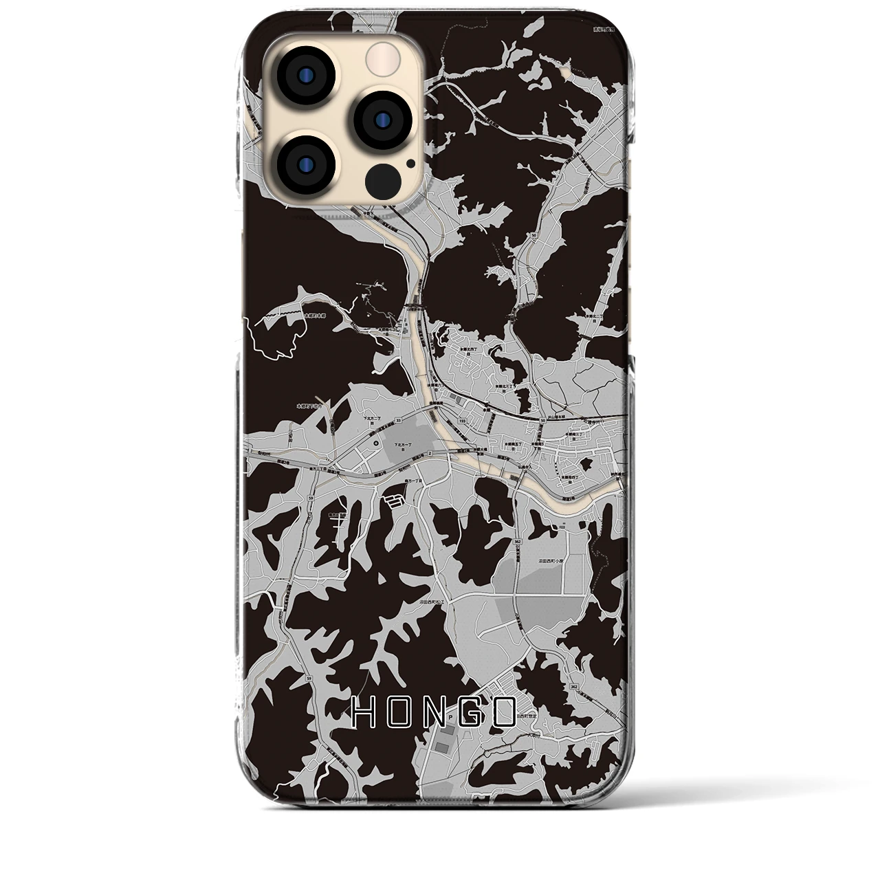 【本郷(広島県)】地図柄iPhoneケース(クリアタイプ)