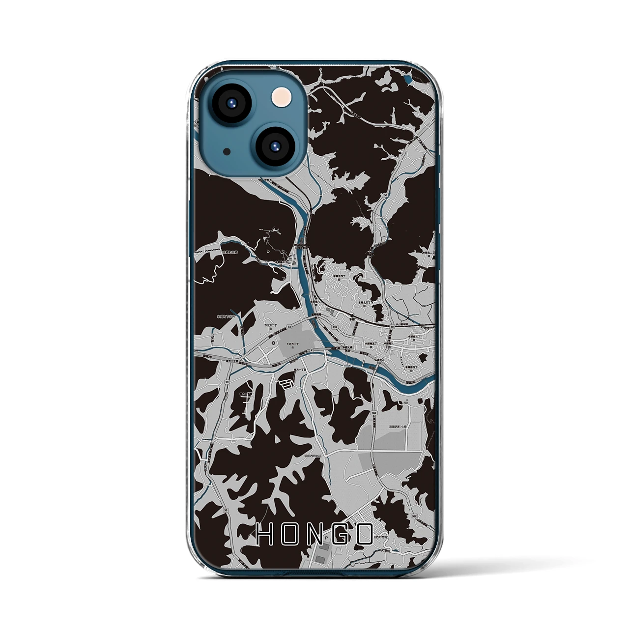 【本郷(広島県)】地図柄iPhoneケース(クリアタイプ)