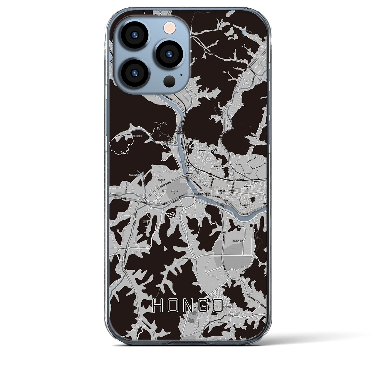 【本郷(広島県)】地図柄iPhoneケース(クリアタイプ)