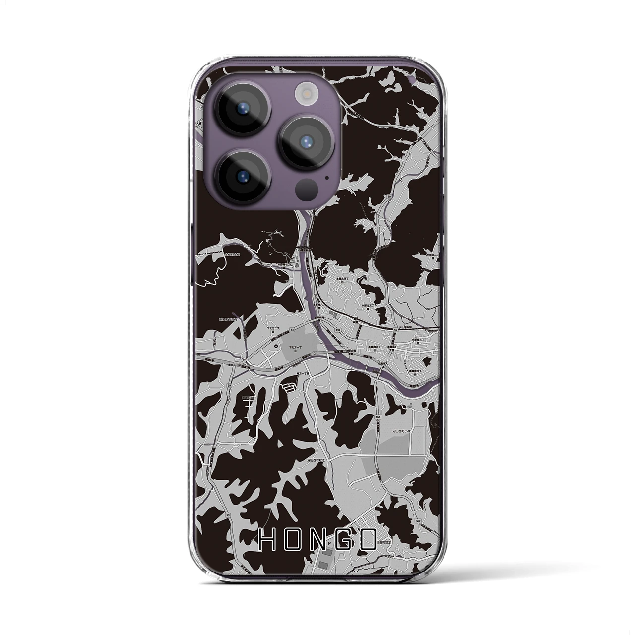 【本郷(広島県)】地図柄iPhoneケース(クリアタイプ)