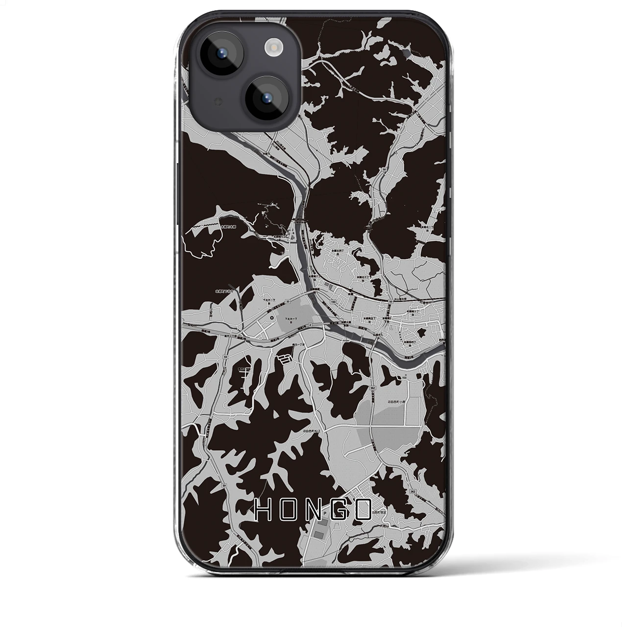 【本郷(広島県)】地図柄iPhoneケース(クリアタイプ)