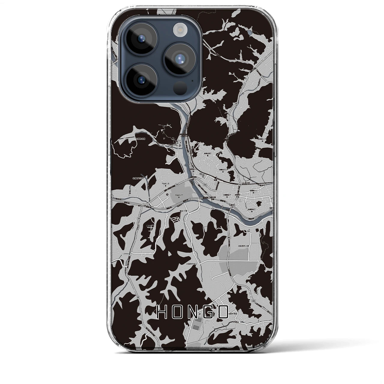 【本郷(広島県)】地図柄iPhoneケース(クリアタイプ)