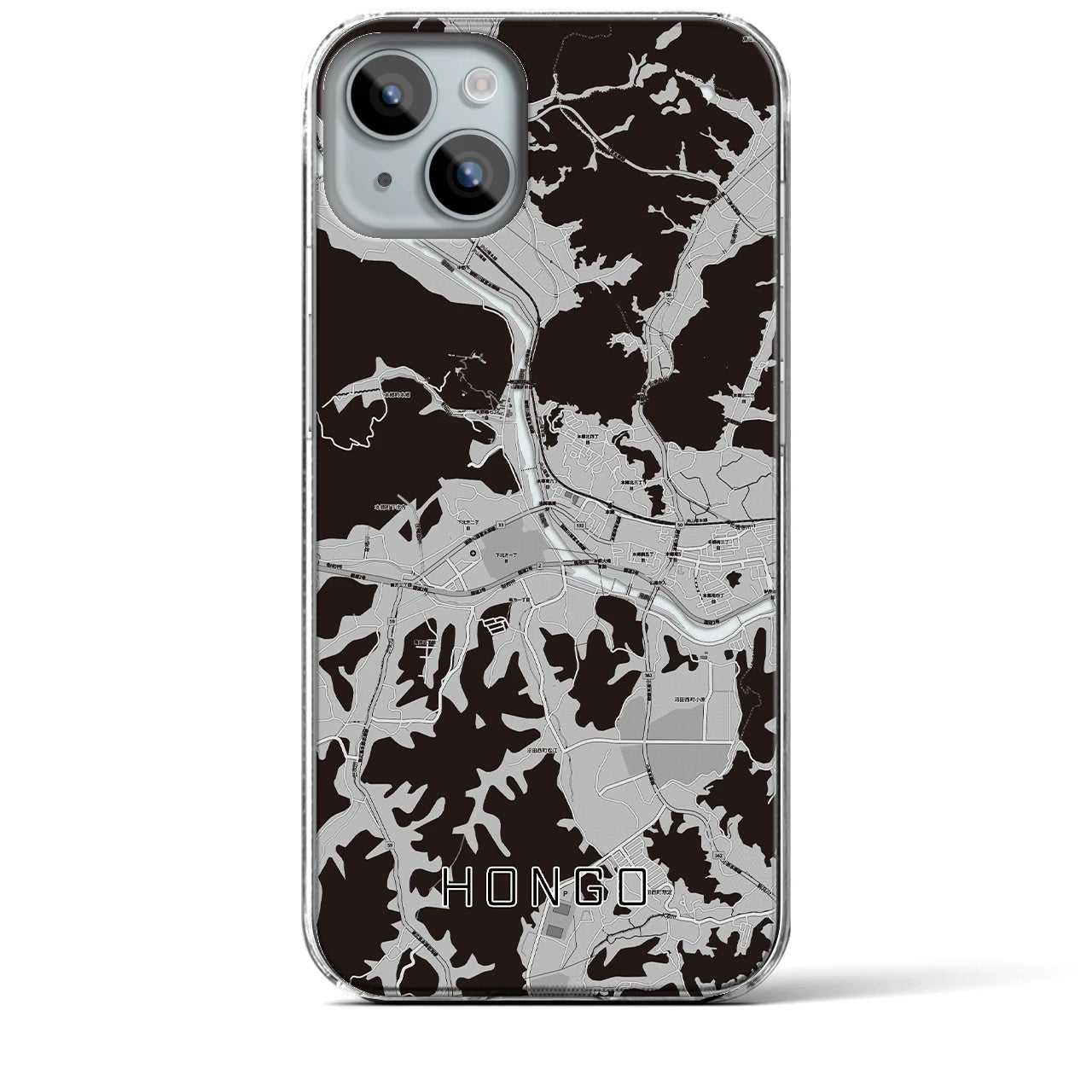 【本郷(広島県)】地図柄iPhoneケース(クリアタイプ)