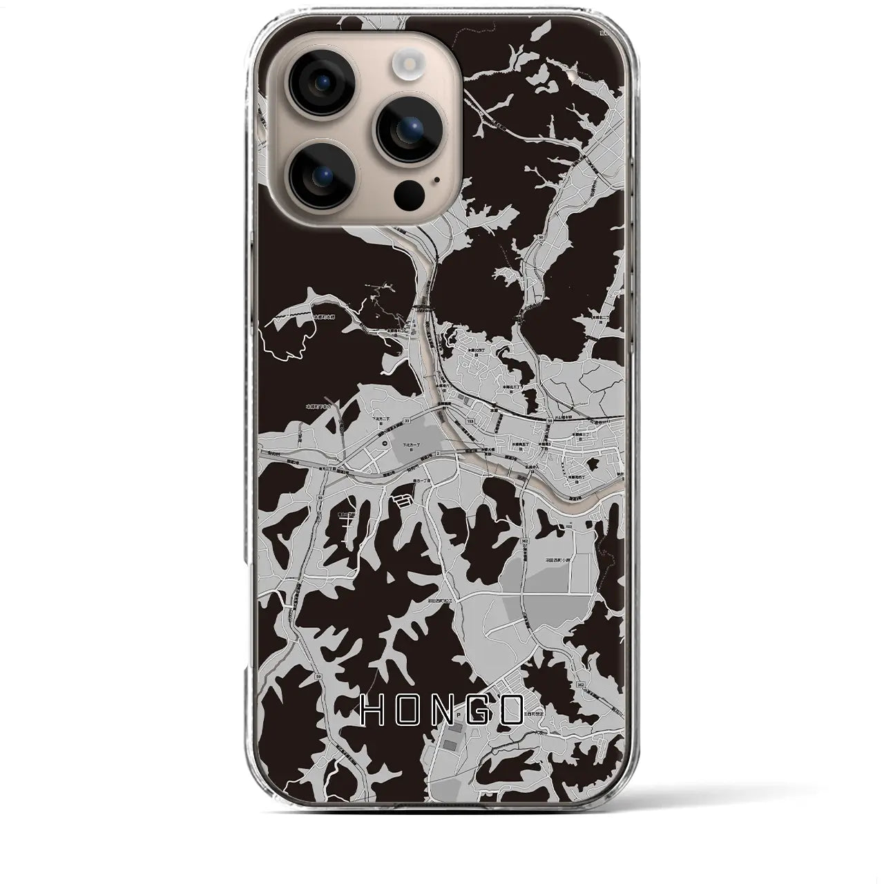 【本郷(広島県)】地図柄iPhoneケース(クリアタイプ)