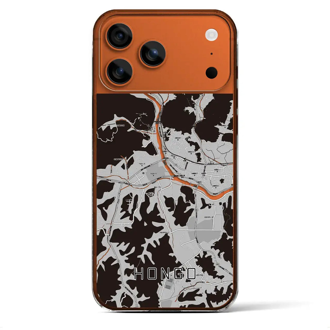 【本郷(広島県)】地図柄iPhoneケース(クリアタイプ)