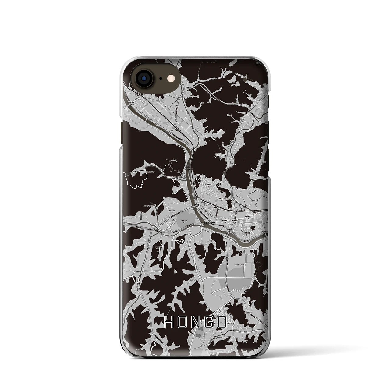 【本郷(広島県)】地図柄iPhoneケース(クリアタイプ)