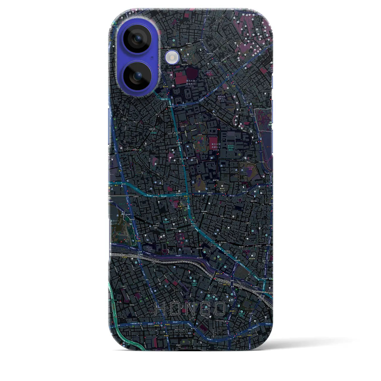 【本郷(東京都)】地図柄iPhoneケース(バックカバータイプ)