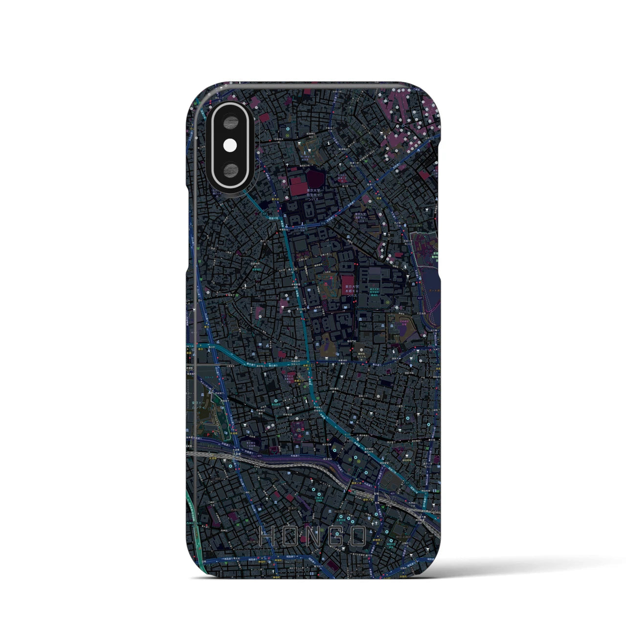 【本郷(東京都)】地図柄iPhoneケース(バックカバータイプ)