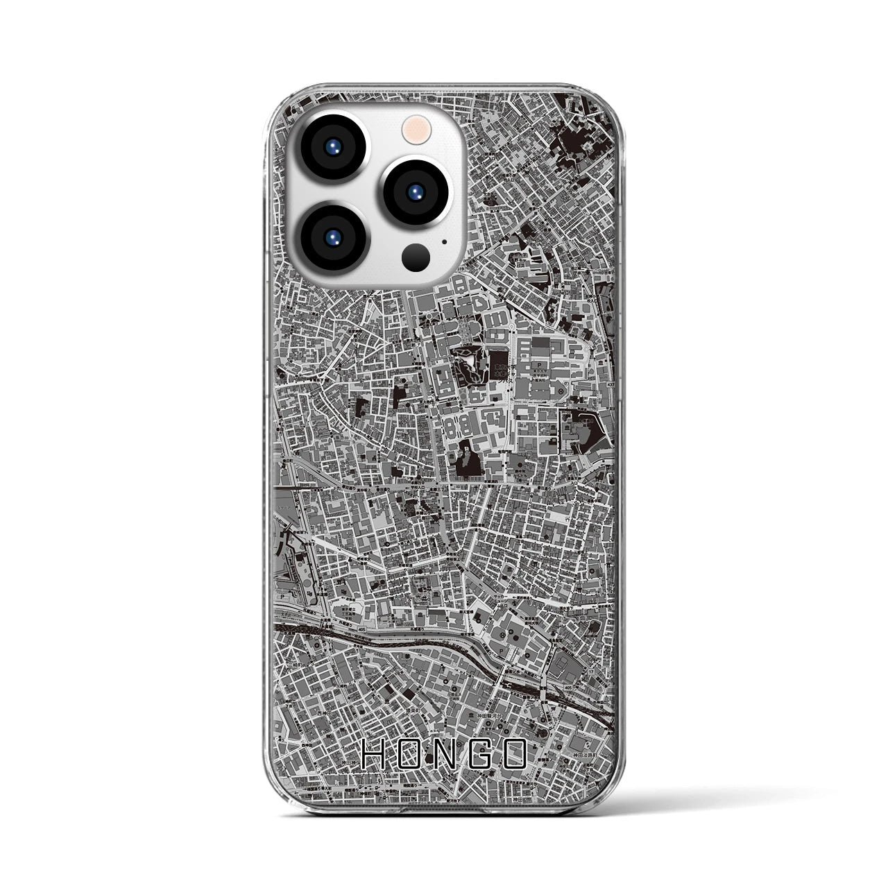 【本郷(東京都)】地図柄iPhoneケース(クリアタイプ)