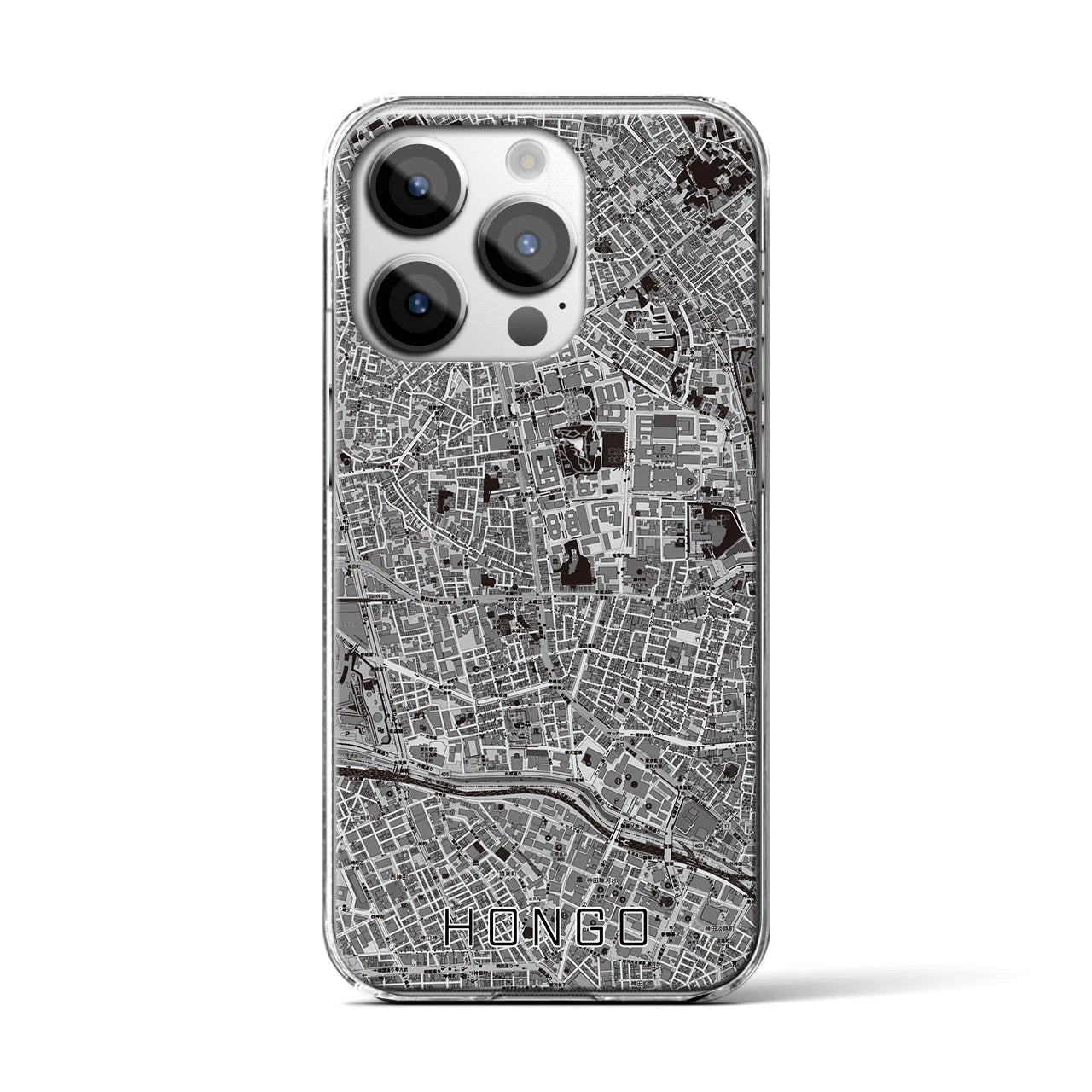 【本郷(東京都)】地図柄iPhoneケース(クリアタイプ)