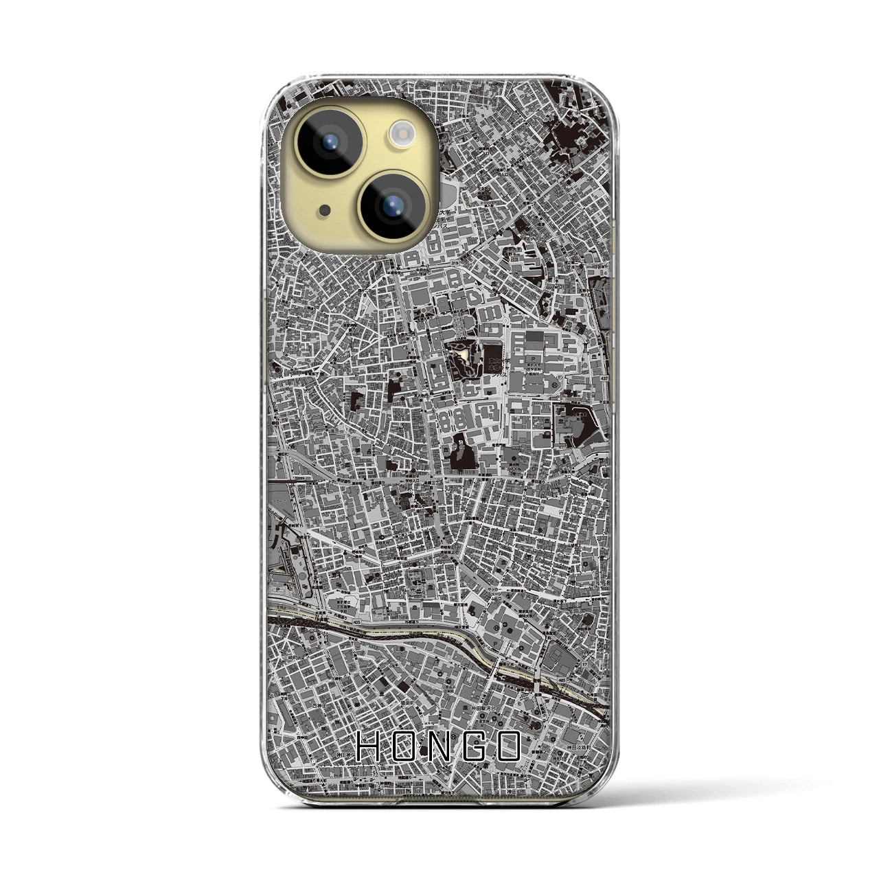 【本郷(東京都)】地図柄iPhoneケース(クリアタイプ)