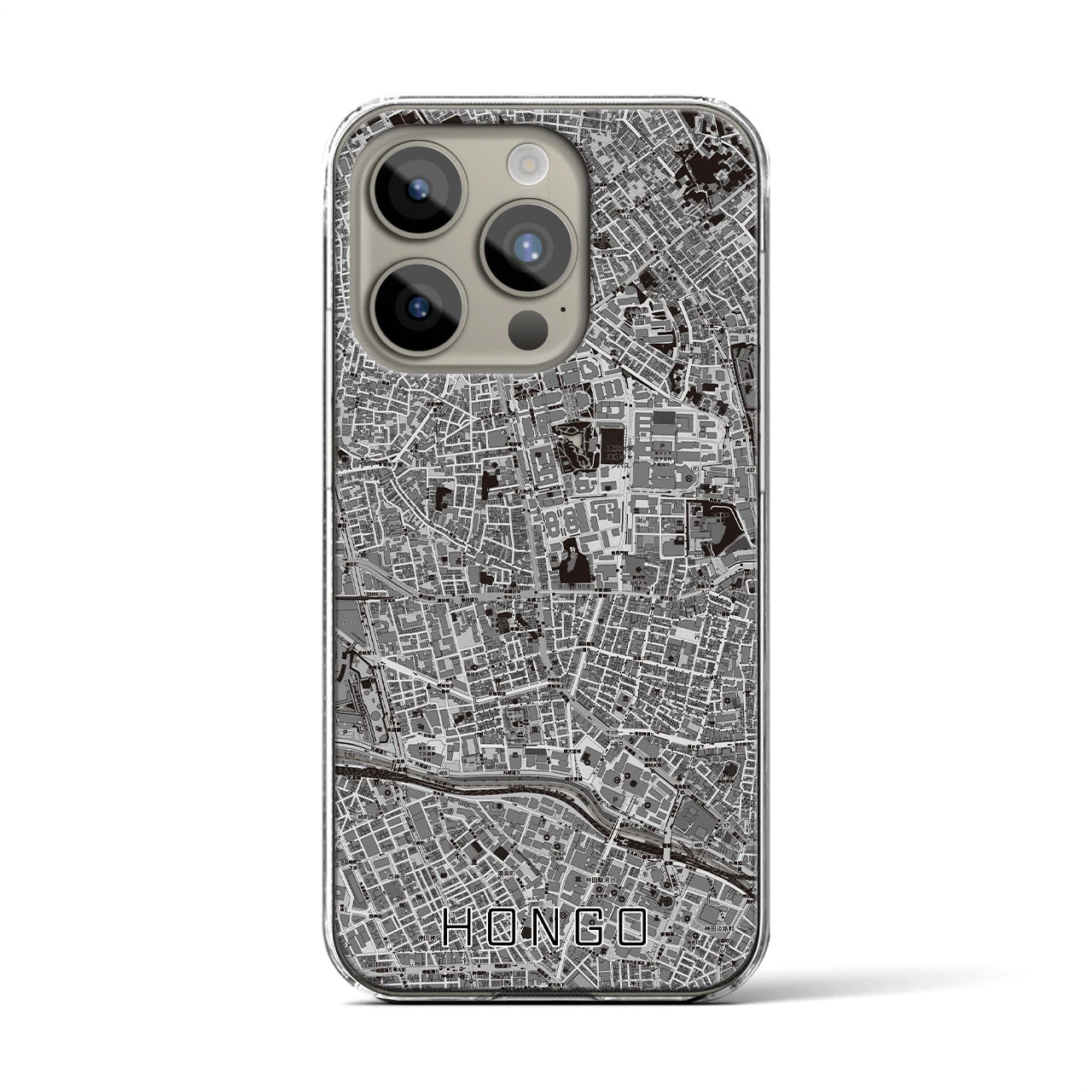 【本郷(東京都)】地図柄iPhoneケース(クリアタイプ)