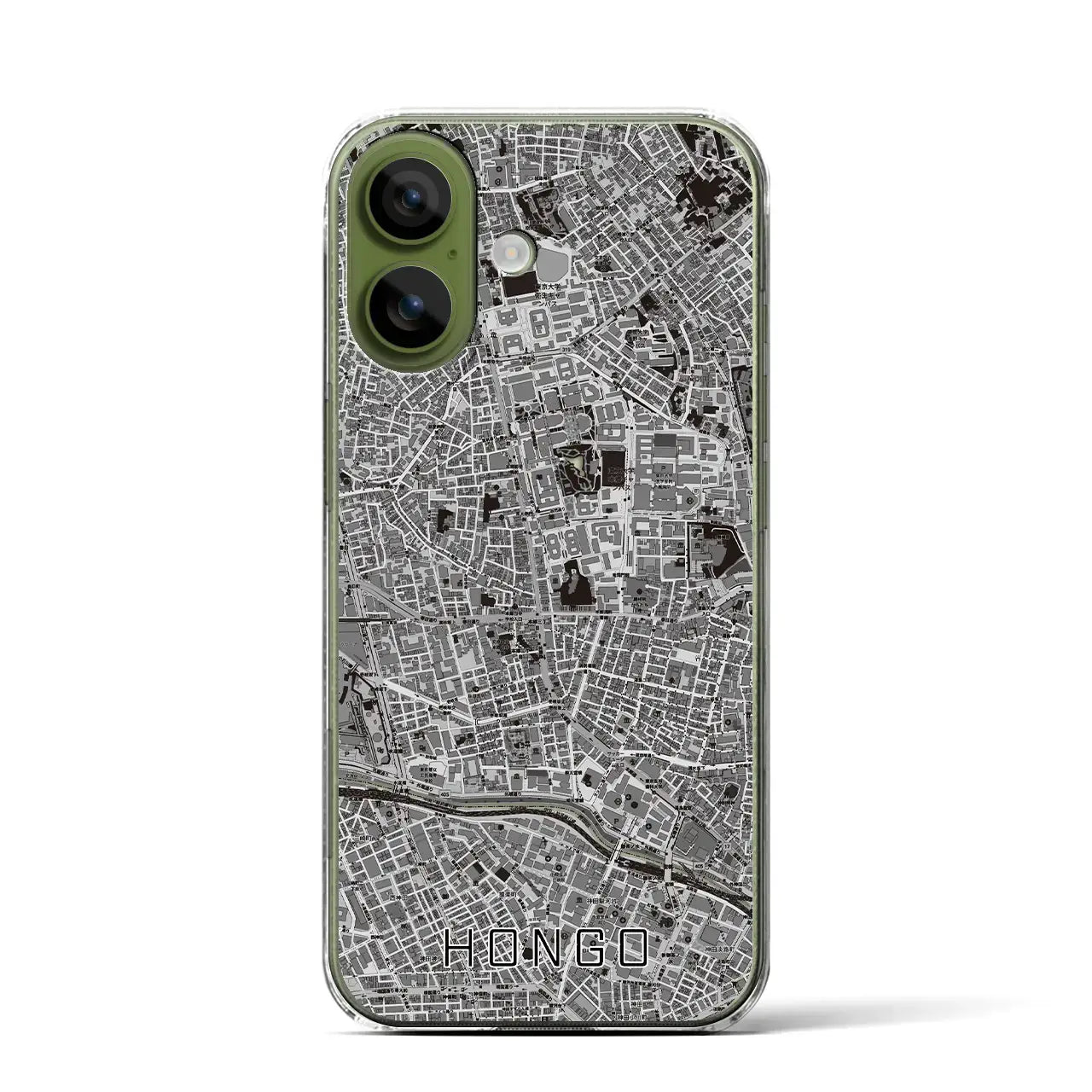 【本郷(東京都)】地図柄iPhoneケース(クリアタイプ)