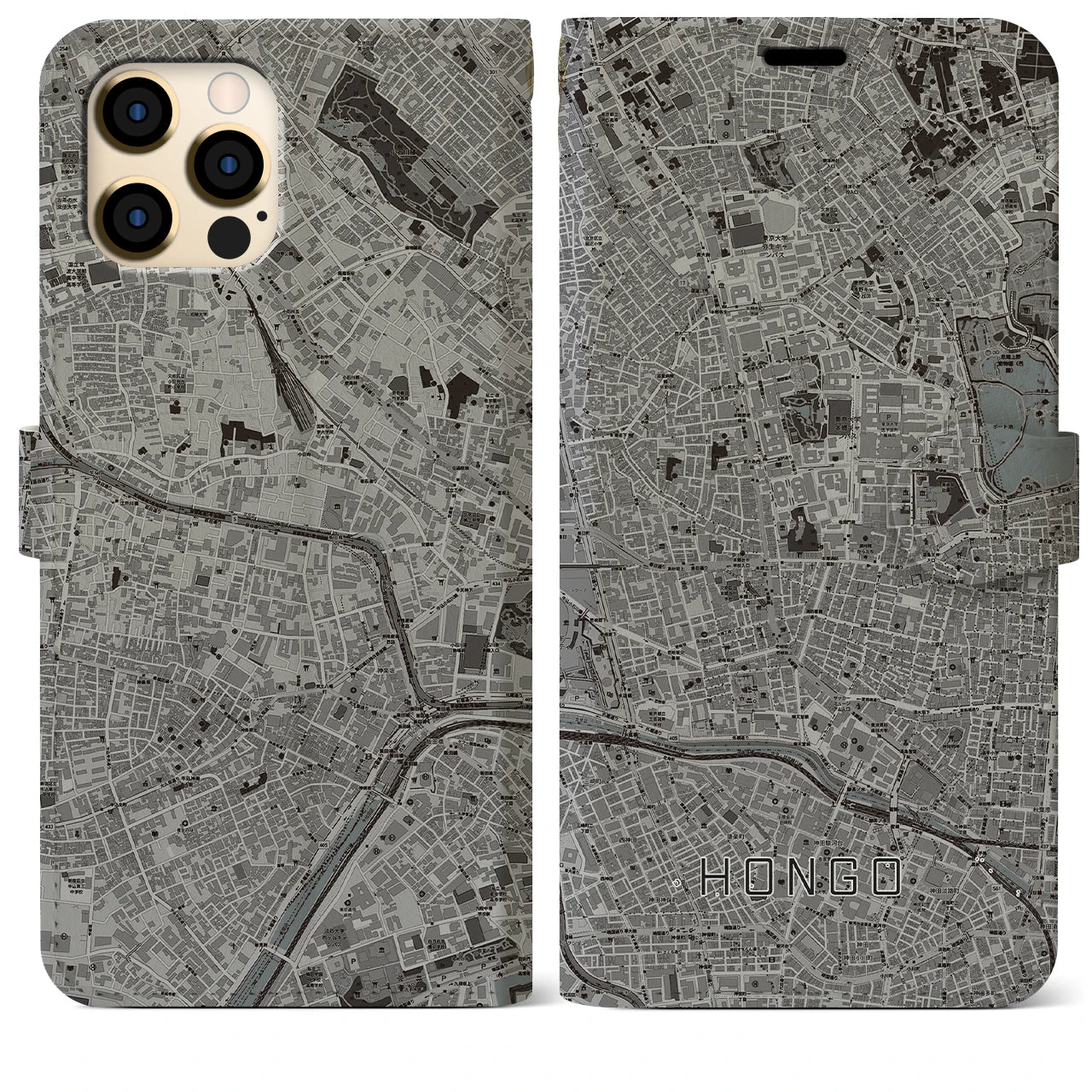 【本郷(東京都)】地図柄iPhoneケース(手帳タイプ)