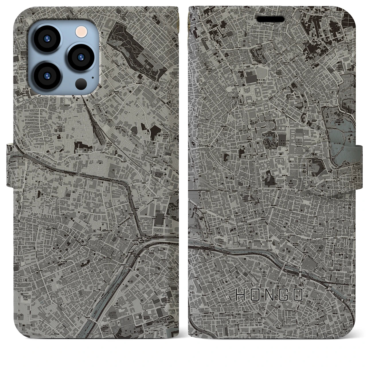 【本郷(東京都)】地図柄iPhoneケース(手帳タイプ)