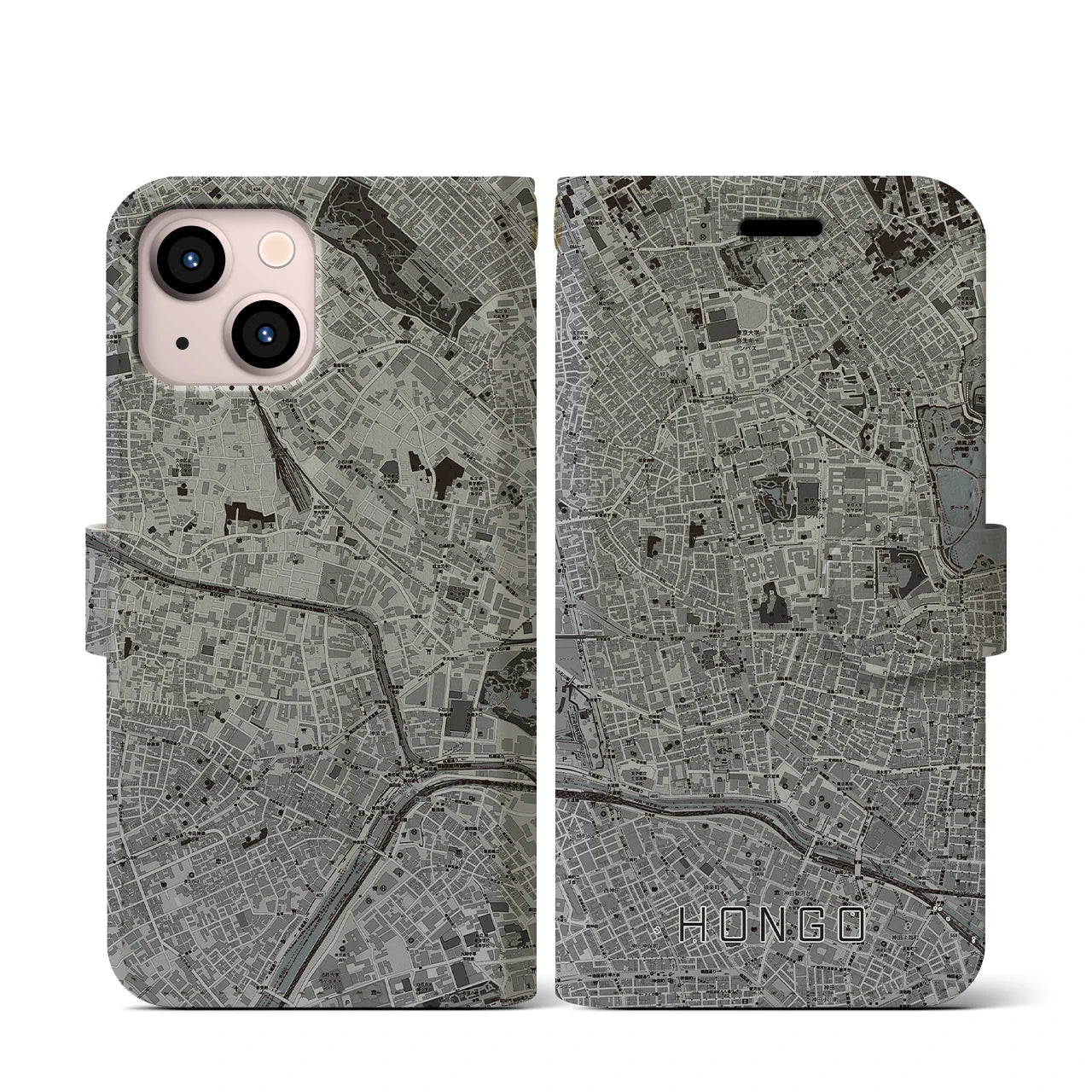 【本郷(東京都)】地図柄iPhoneケース(手帳タイプ)